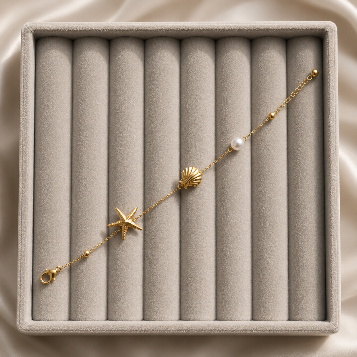 Shell charm bracelet