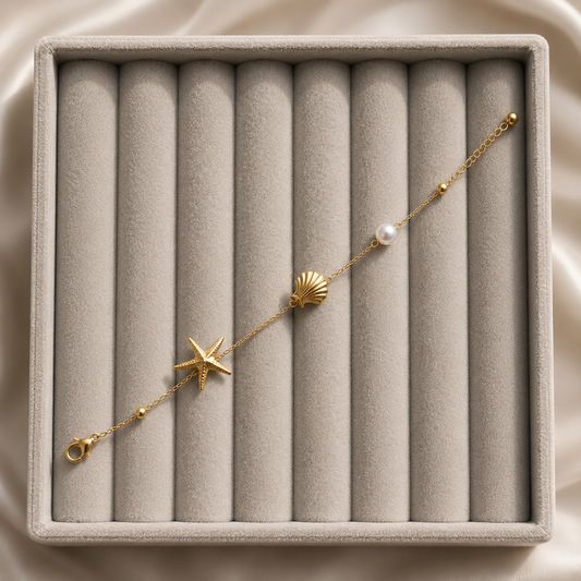 Shell charm bracelet