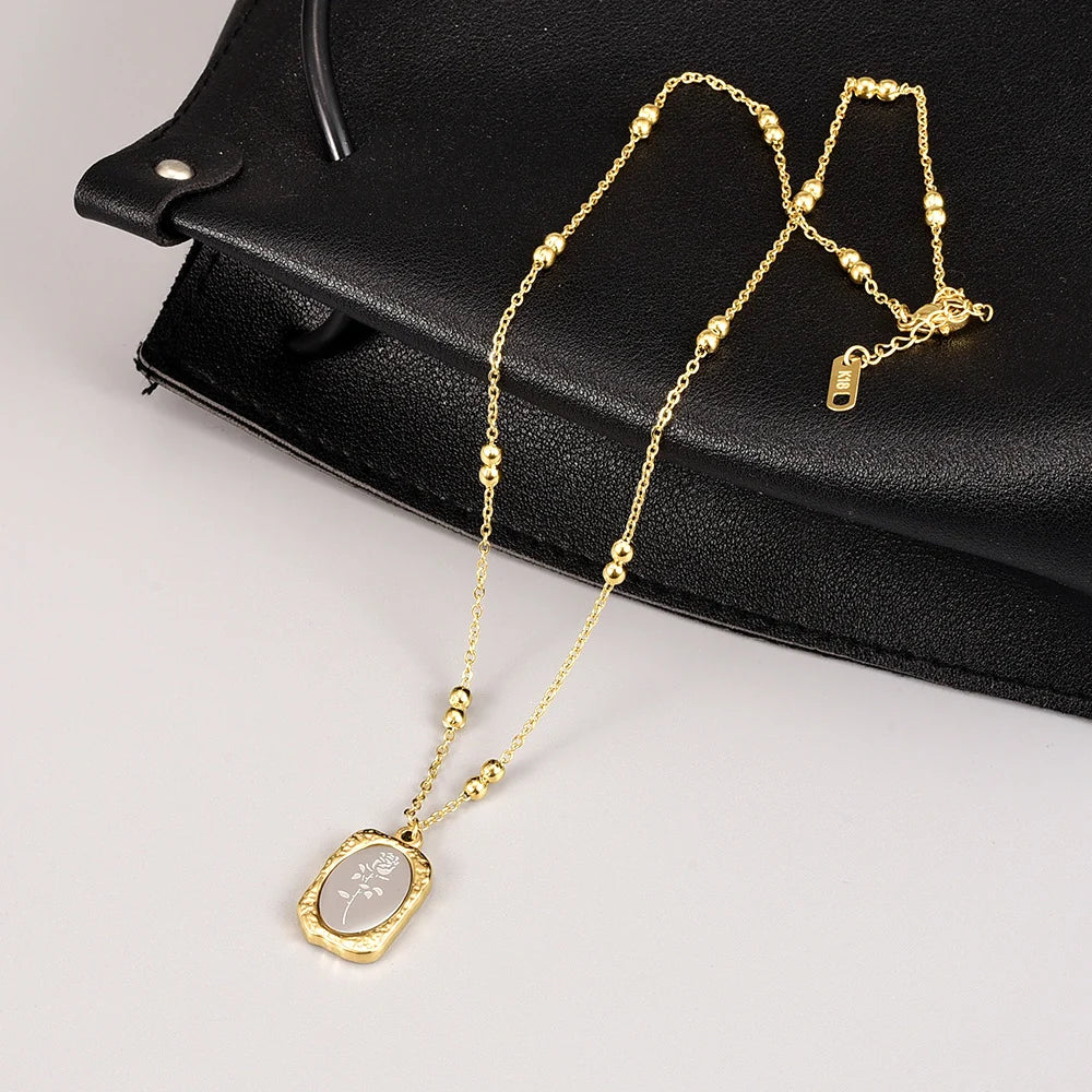 18K Gold-Plated Rose Pendant Necklace