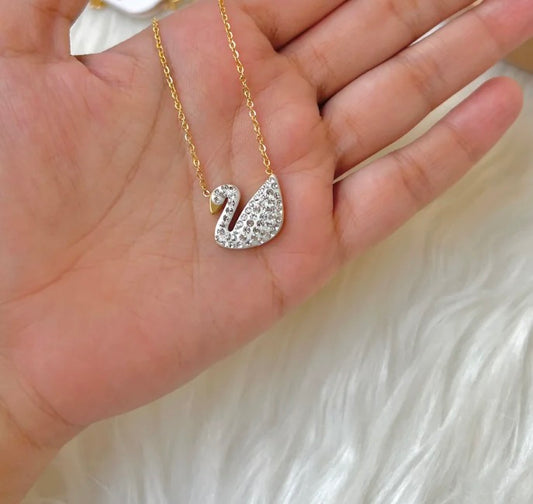 Swan silver locket