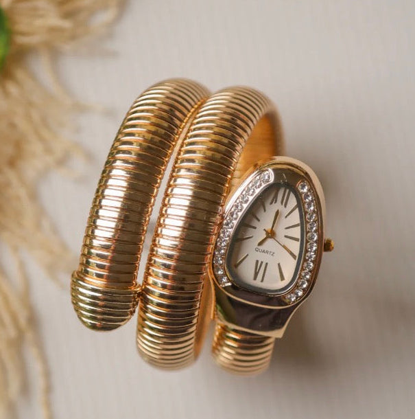Snake watch gold